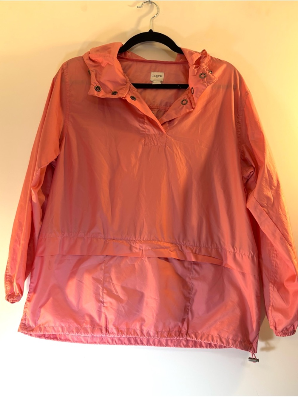 J. Crew Coral Hooded Pullover Anorak Jacket